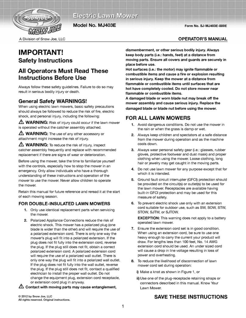 Mow Joe MJ403E Operator's manual
