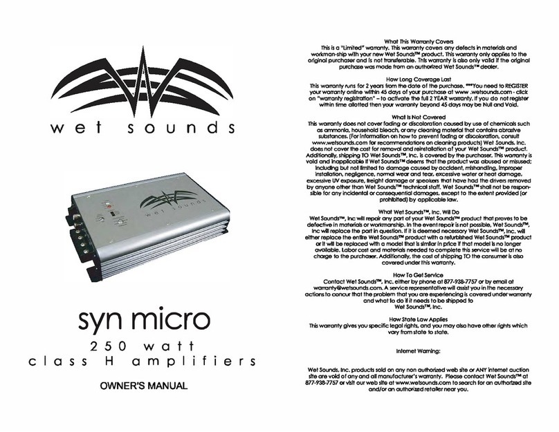 Wet Sounds SYN MICRO owner's manual