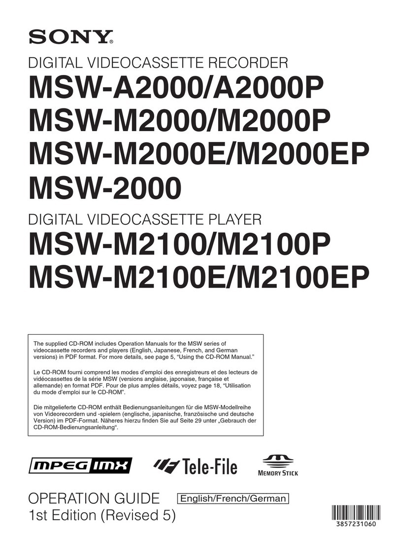 Sony MSW-A2000 Operation guide