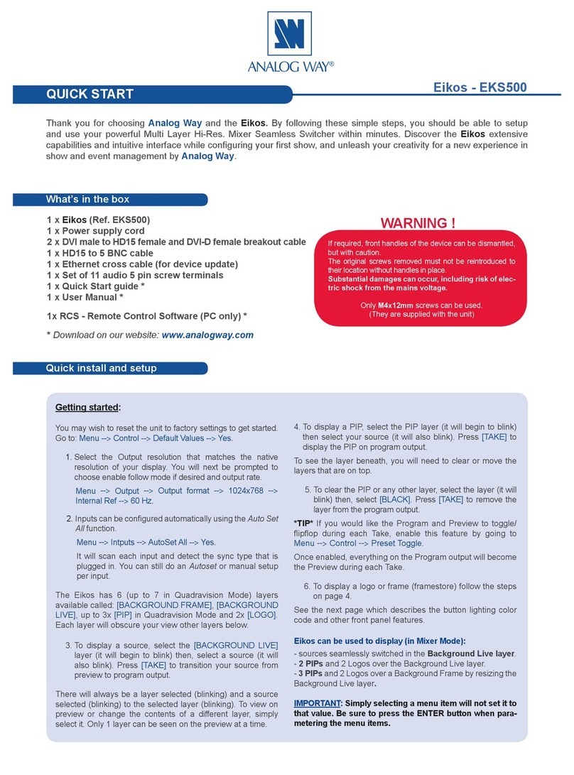 Analog way Eikos EKS500 User manual