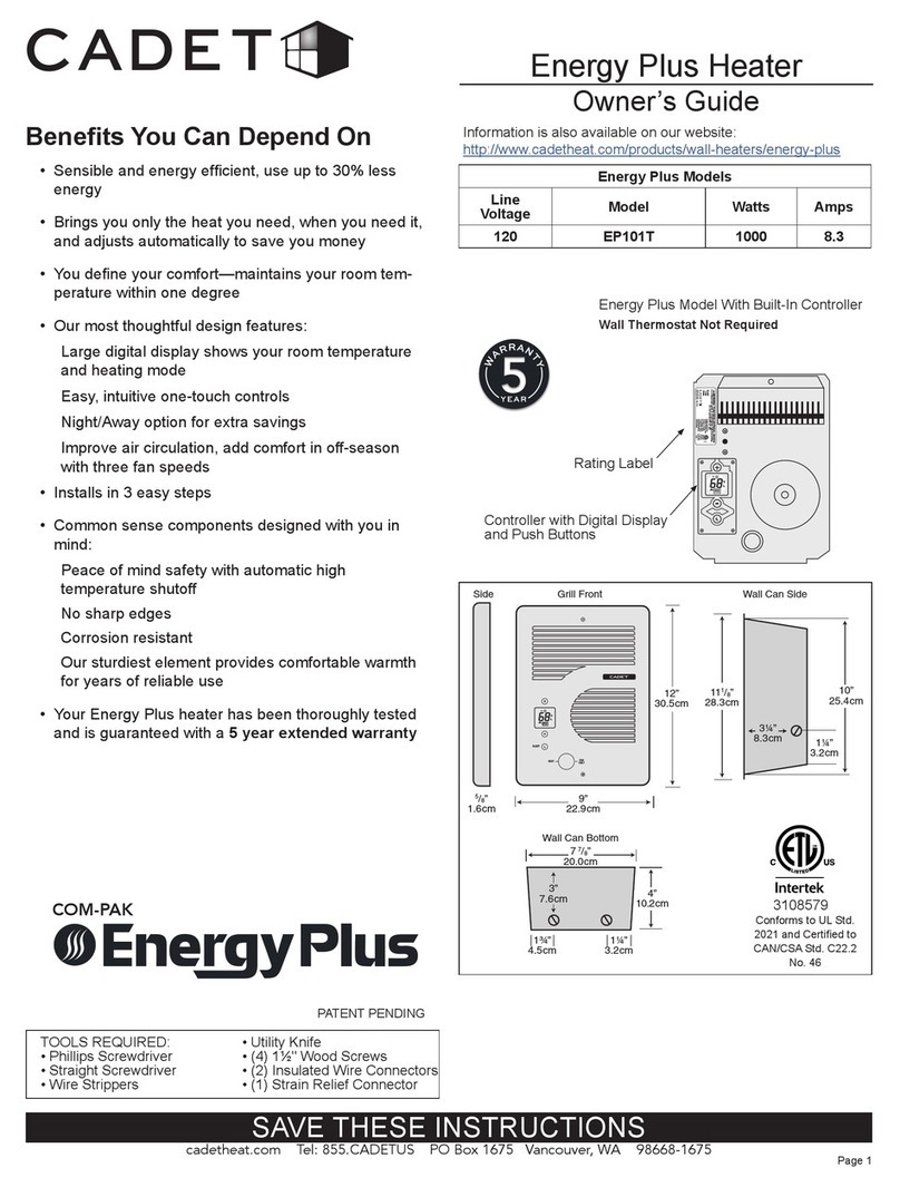 Cadet EP101T User manual