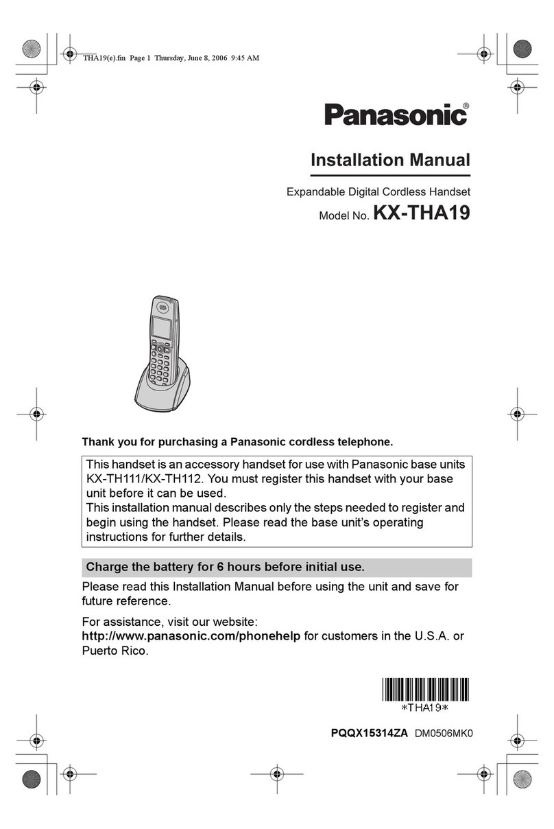 Panasonic KX-THA19 installation manual Panasonic KX-THA19 installation manual