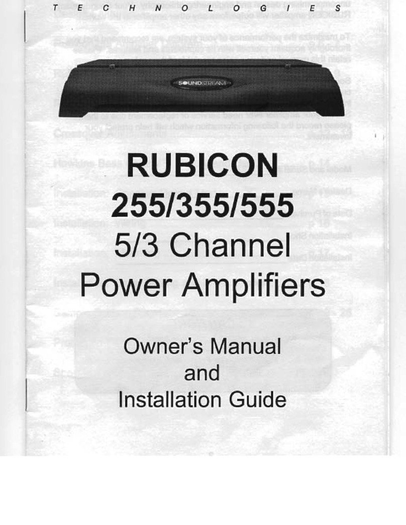 Soundstream RUBICON 255 Programming manual