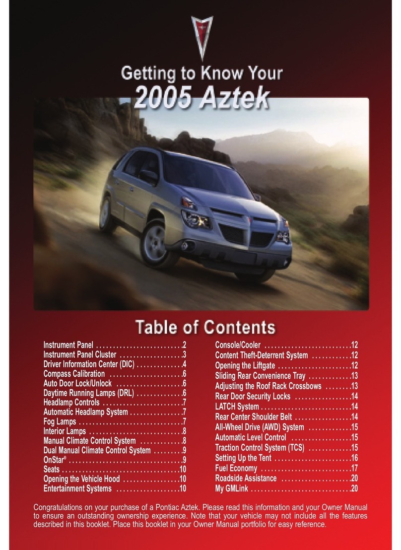 Pontiac 2005 Aztek Assembly instructions