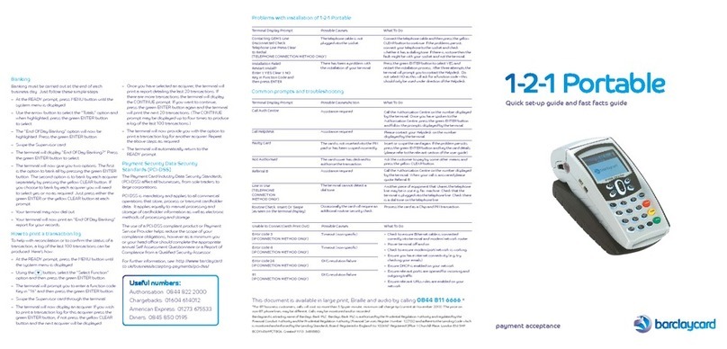 barclaycard 1-2-1 Quick setup guide