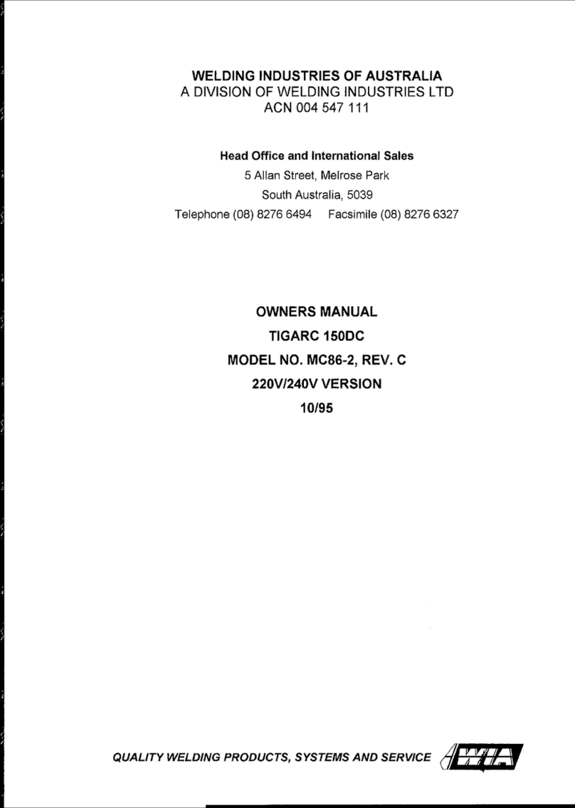 WIA TIGARC 150DC User manual