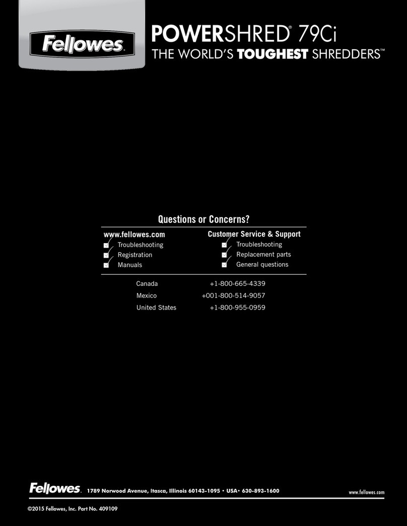 Fellowes POWERSHRED 79Ci User manual