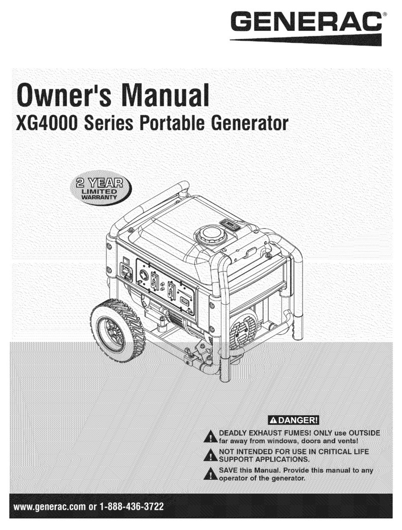 Generac Power Systems 005788-0 XG4000 owner's manual Generac Power Systems 005788-0 XG4000 owner's manual