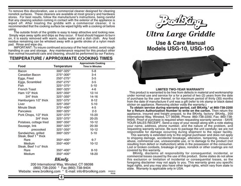 Broil King USG-10G User manual