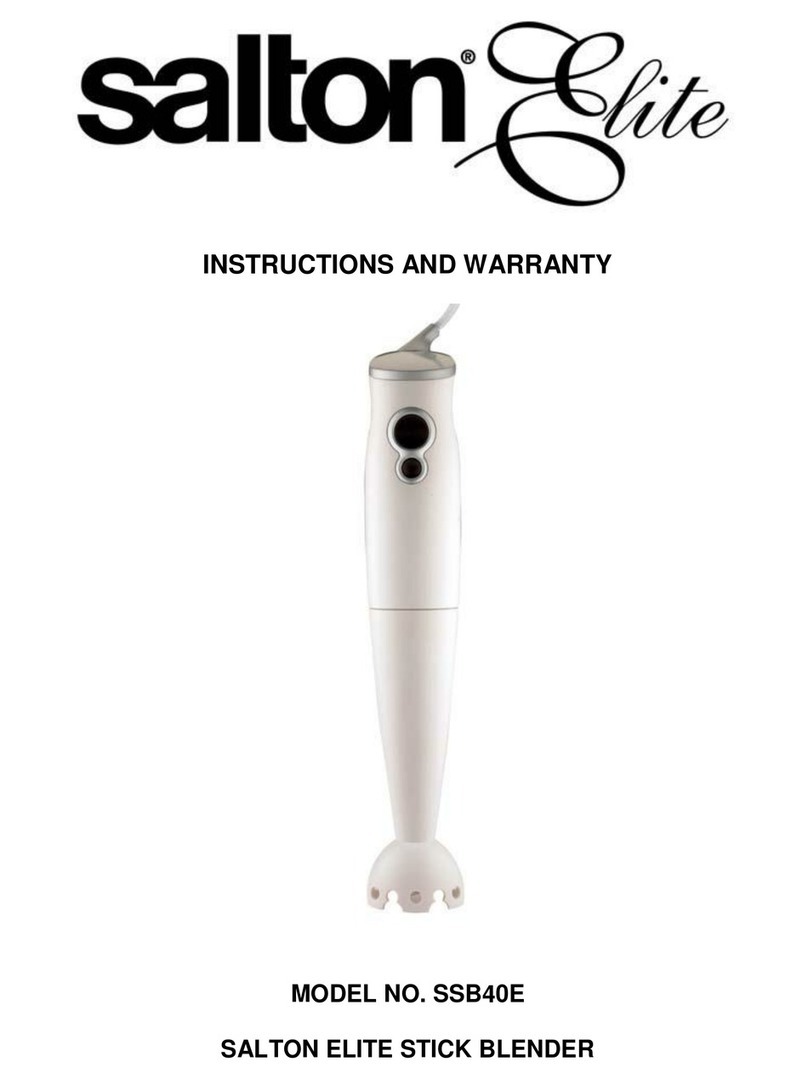 Salton SSB40E Elite Instructions and warranty