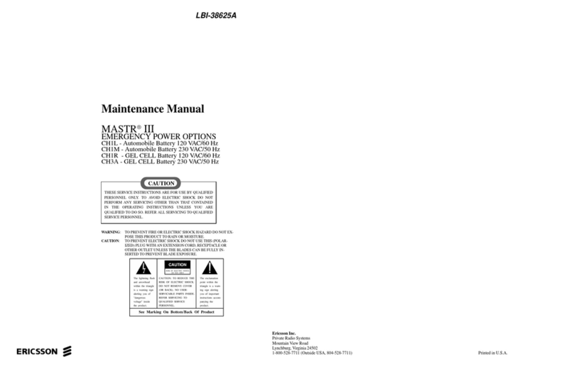 Ericsson MASTR III 344A3168P1 Maintenance manual