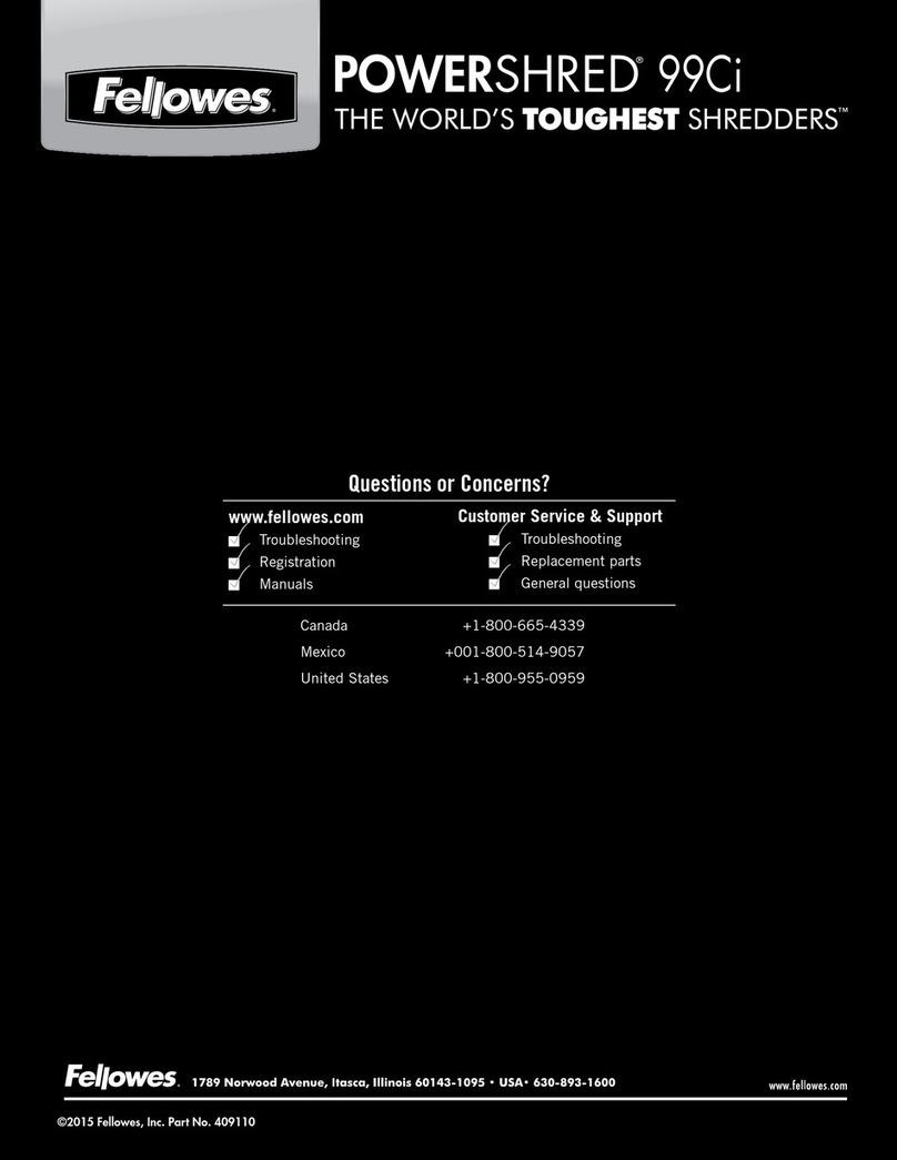 Fellowes POWERSHRED 99Ci User manual