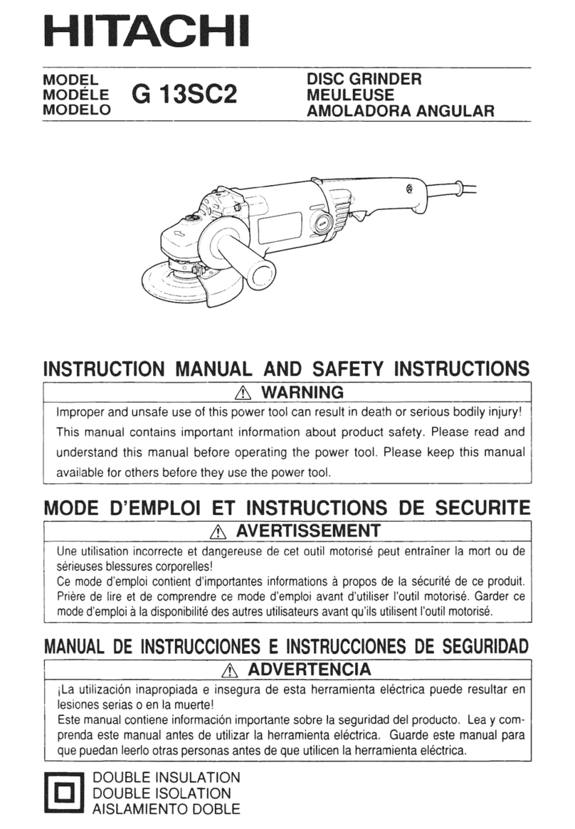 Hitachi G 13SC2 Instruction manual and safety instructions Hitachi G 13SC2 Instruction manual and safety instructions