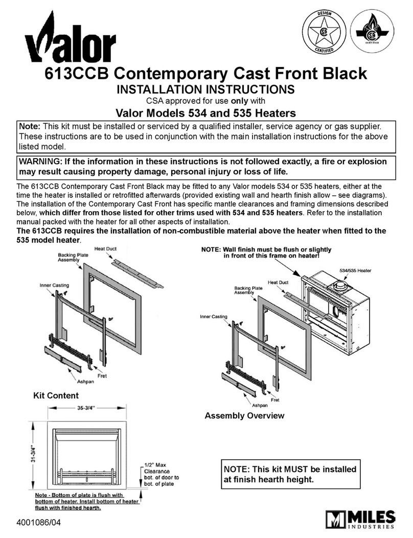 Valor HORIZON 535 installation instructions