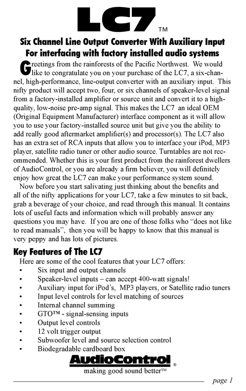 Audio Control LC7 User manual
