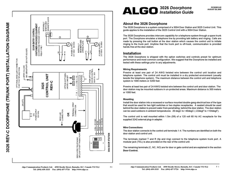 Algo 3026 User manual