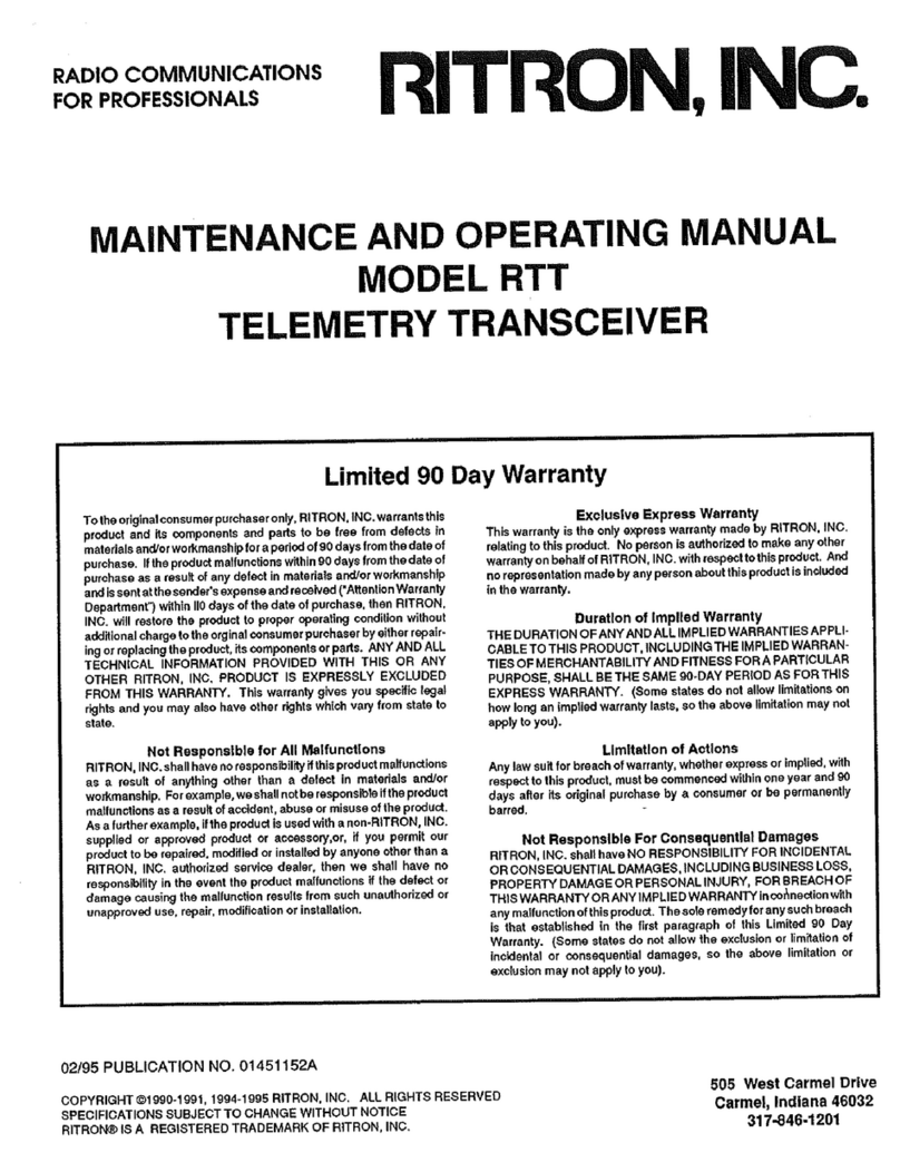 Ritron RTT Maintenance and operating manual