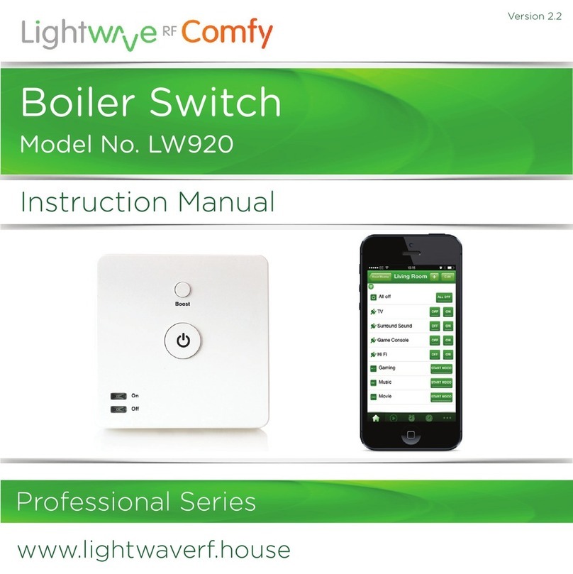 LightwaveRF Comfy LW920 Professional Series instruction manual