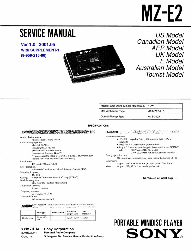 Sony MZ-E2 User manual