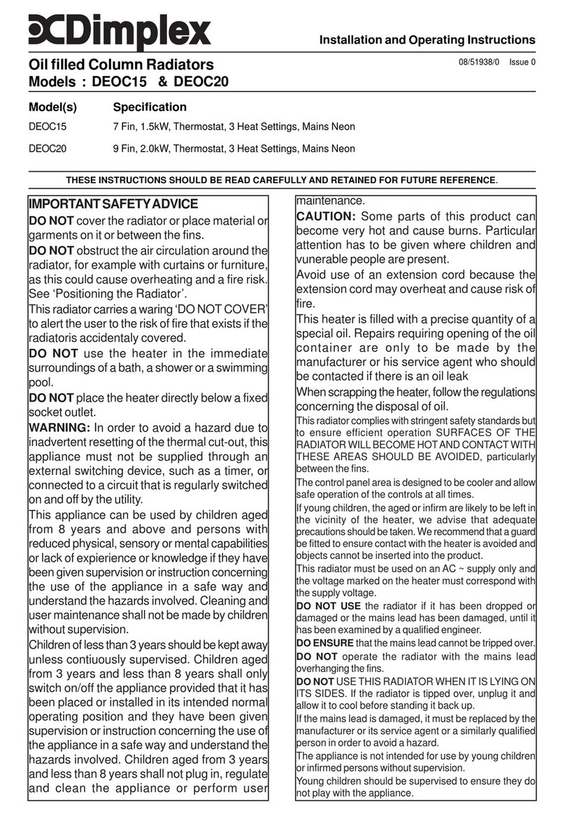 Dimplex DEOC15 User manual