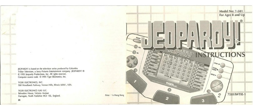 Tiger Jeopardy 7-581 User manual Tiger Jeopardy 7-581 User manual