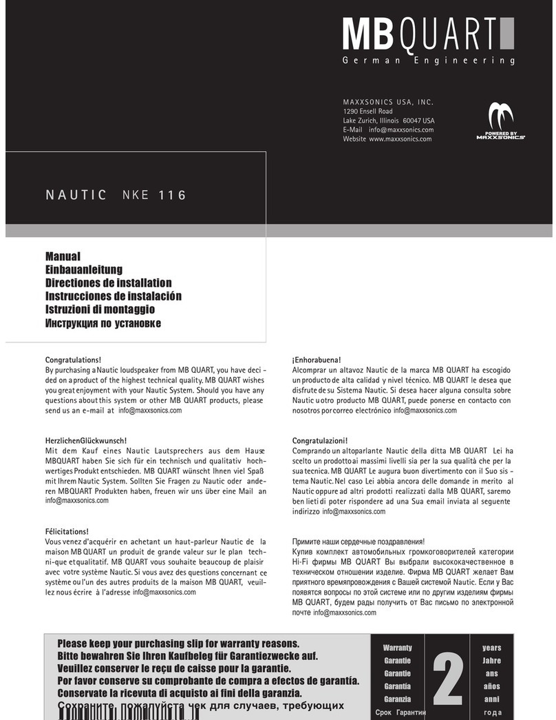 MB QUART Nautic NKE 116 User manual MB QUART Nautic NKE 116 User manual