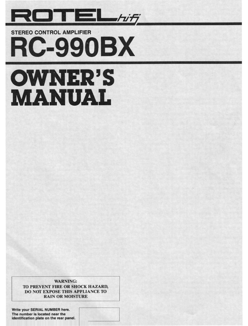 Rotel RC-990BX owner's manual