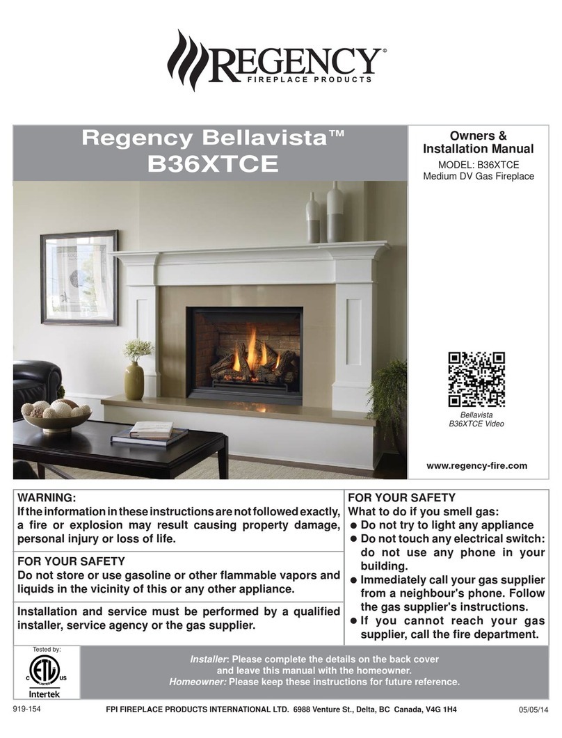 Regency bellavista B36XTCE User manual