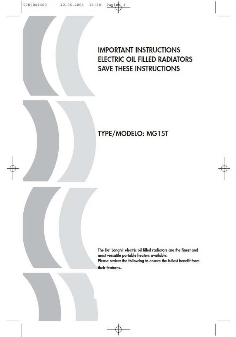 DèLonghi MG15T Installation instructions manual