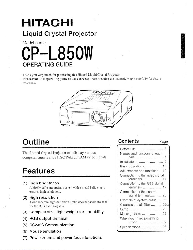 Hitachi CP-L850W User manual