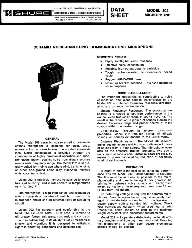 Shure 202 User manual