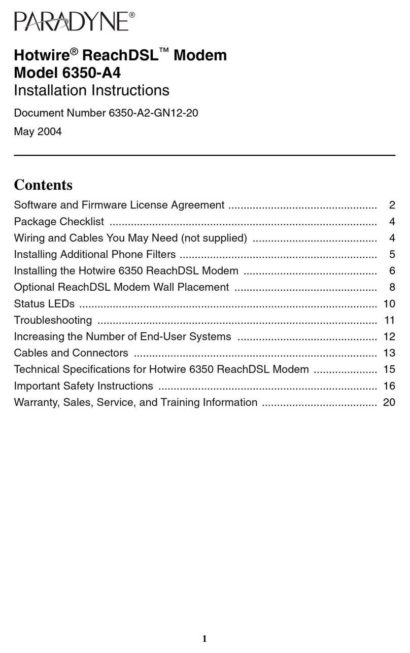 Paradyne Hotwire ReachDSL 6350-A4 User manual
