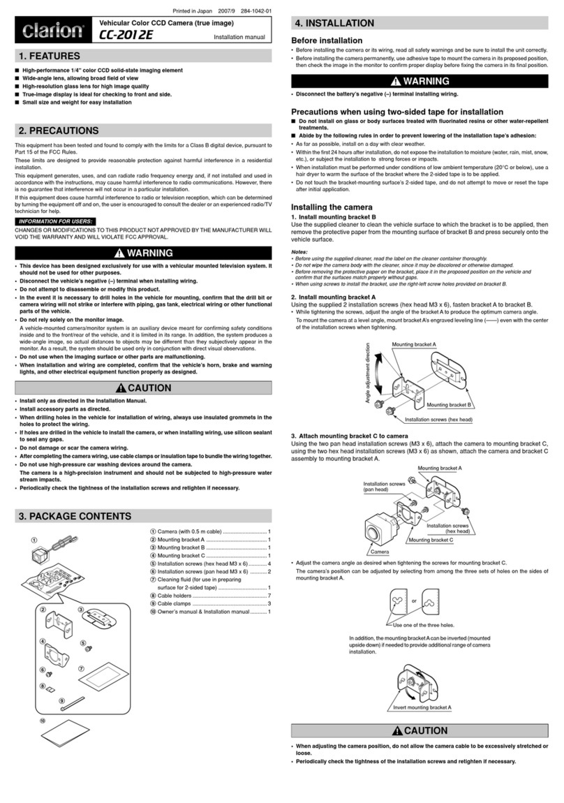 Clarion CC-2012E installation manual