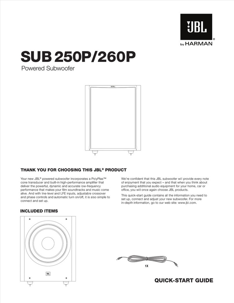 JBL SUB 250P quick start guide