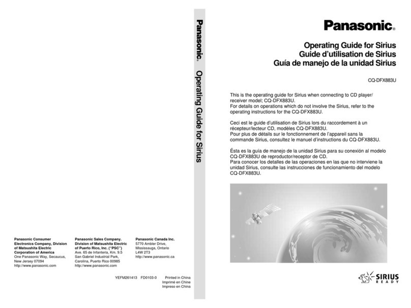 Panasonic CQDFX883U - AUTO RADIO/CD DECK User manual