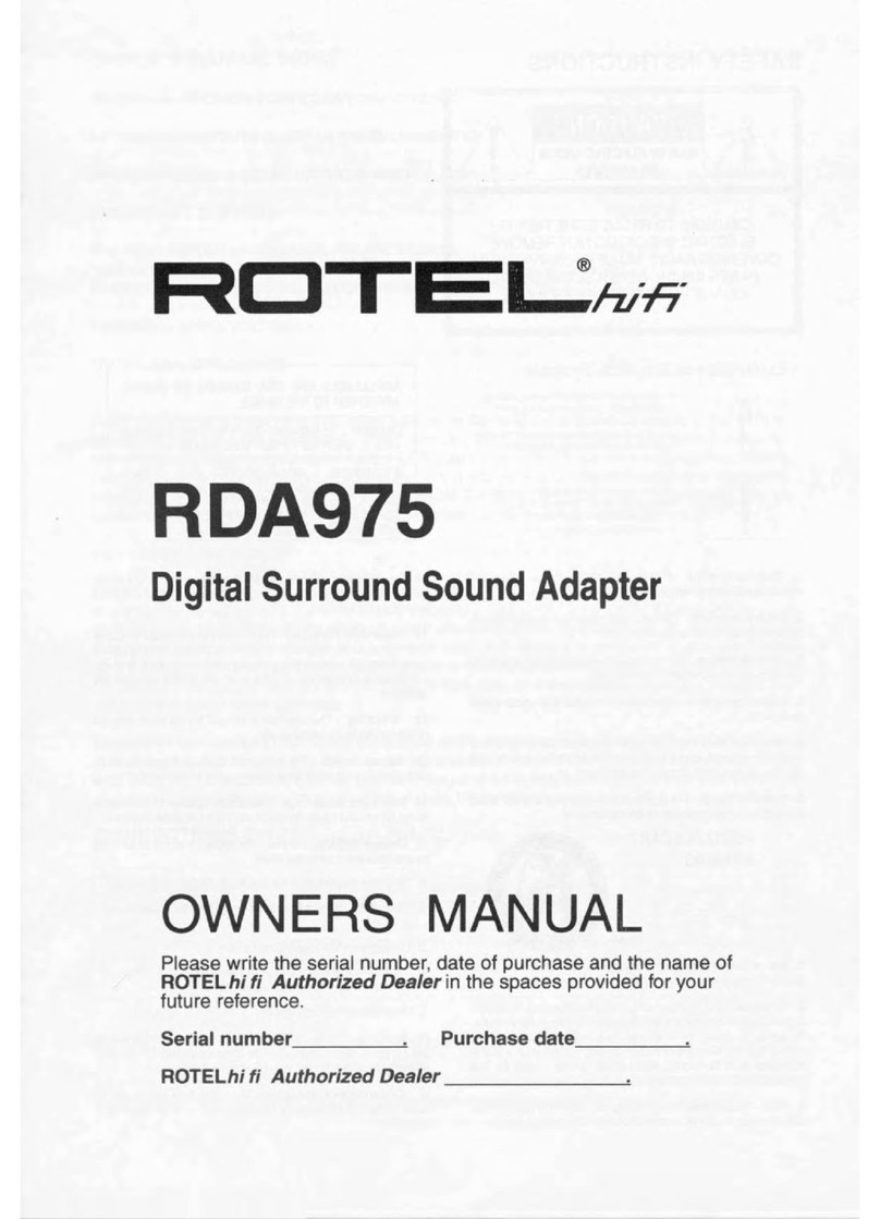 Rotel RDA975 owner's manual