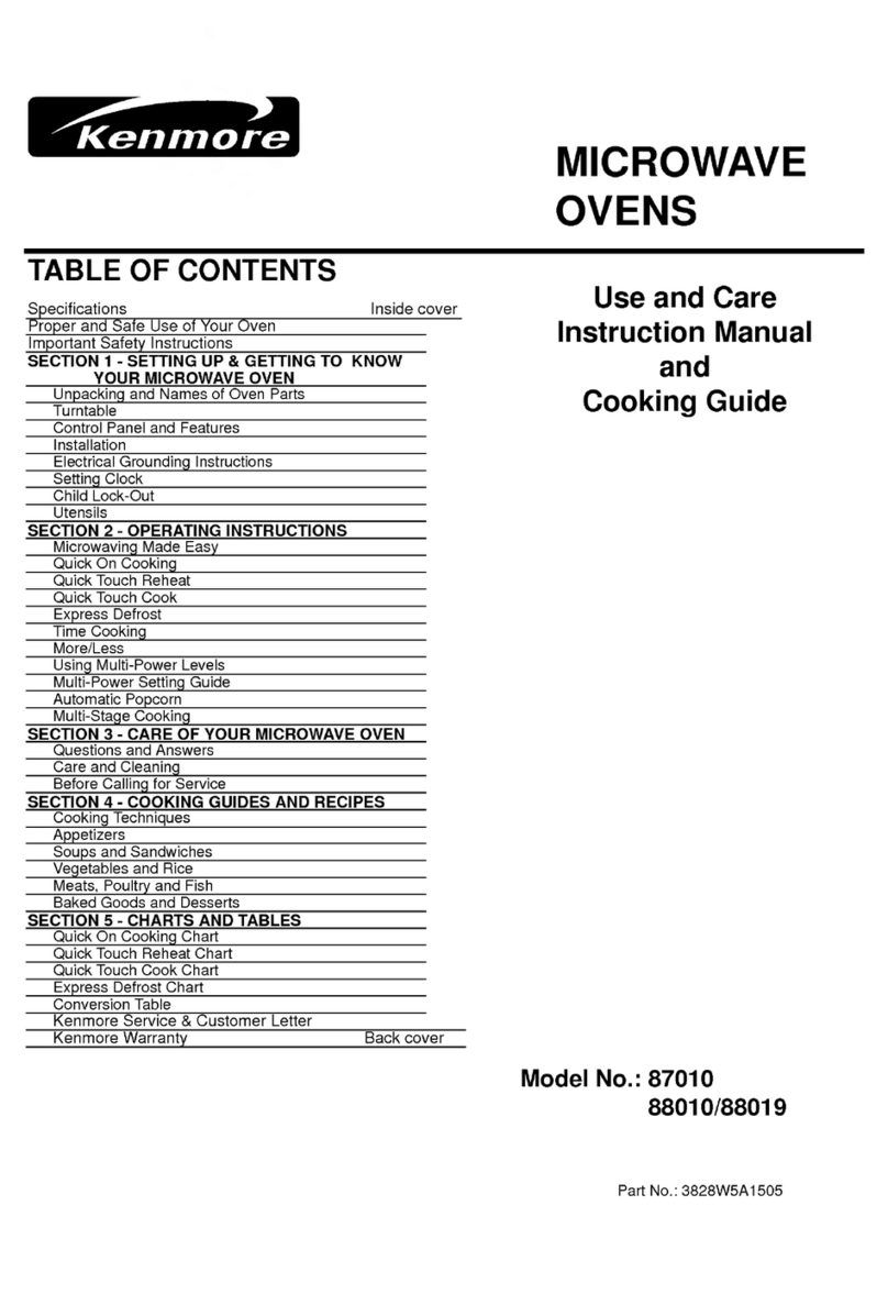 Kenmore 87010 Use and care instruction manual and cooking guide