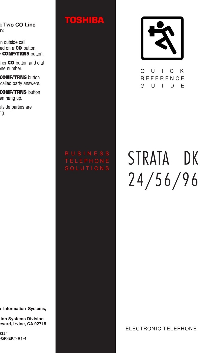 Toshiba Strata DK 24 User manual Toshiba Strata DK 24 User manual