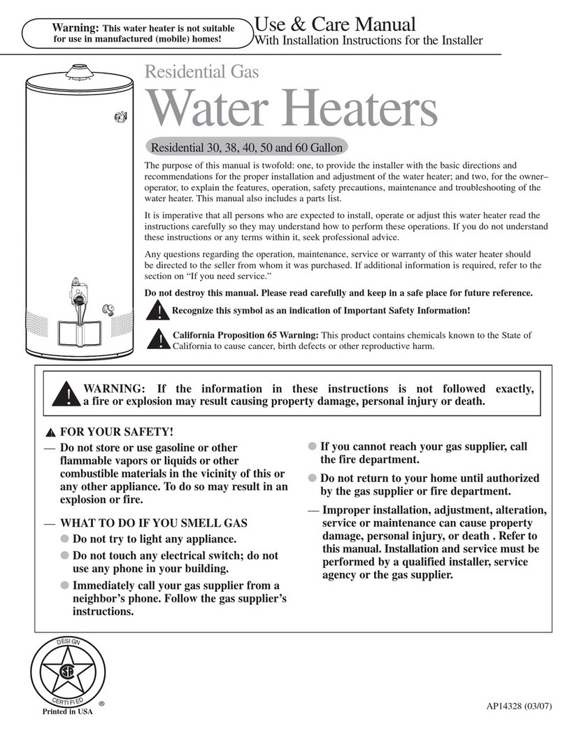 Rheem 60 Use & care manual