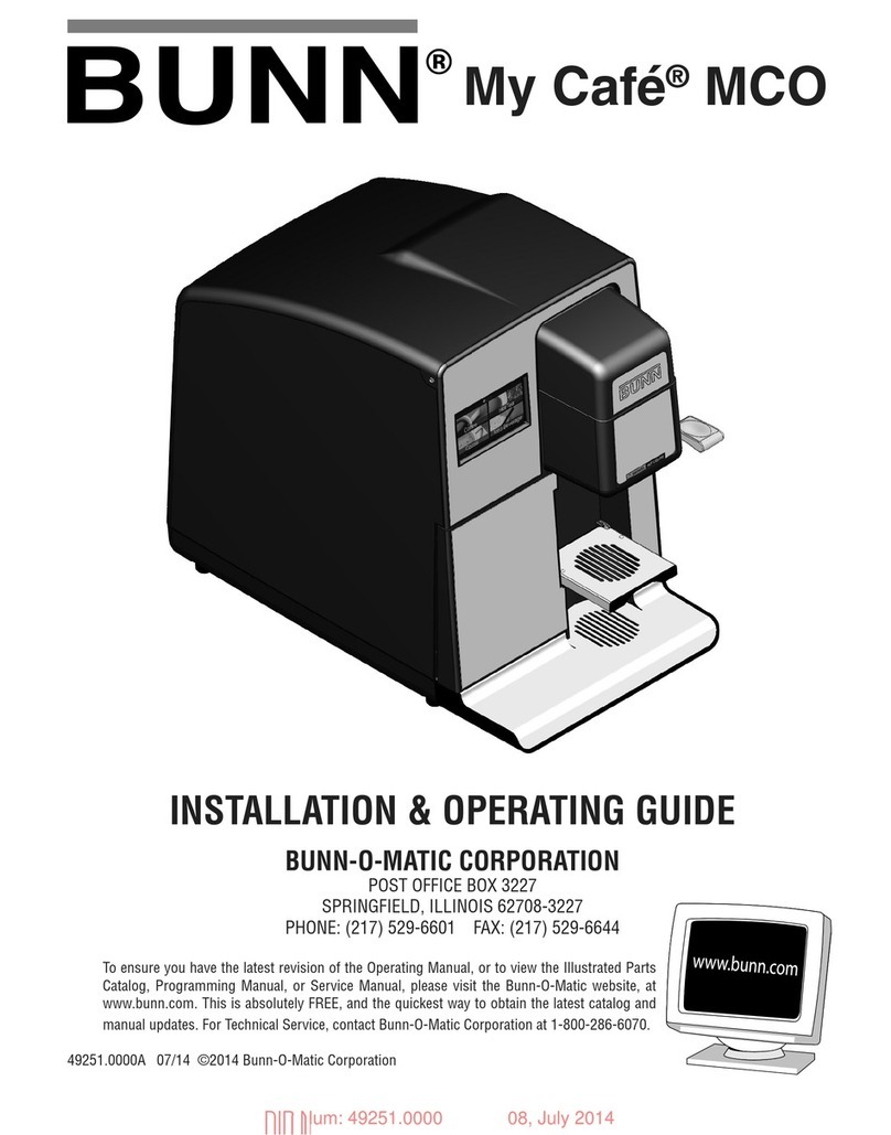 Bunn My Cafe MCO Installation & operating guide