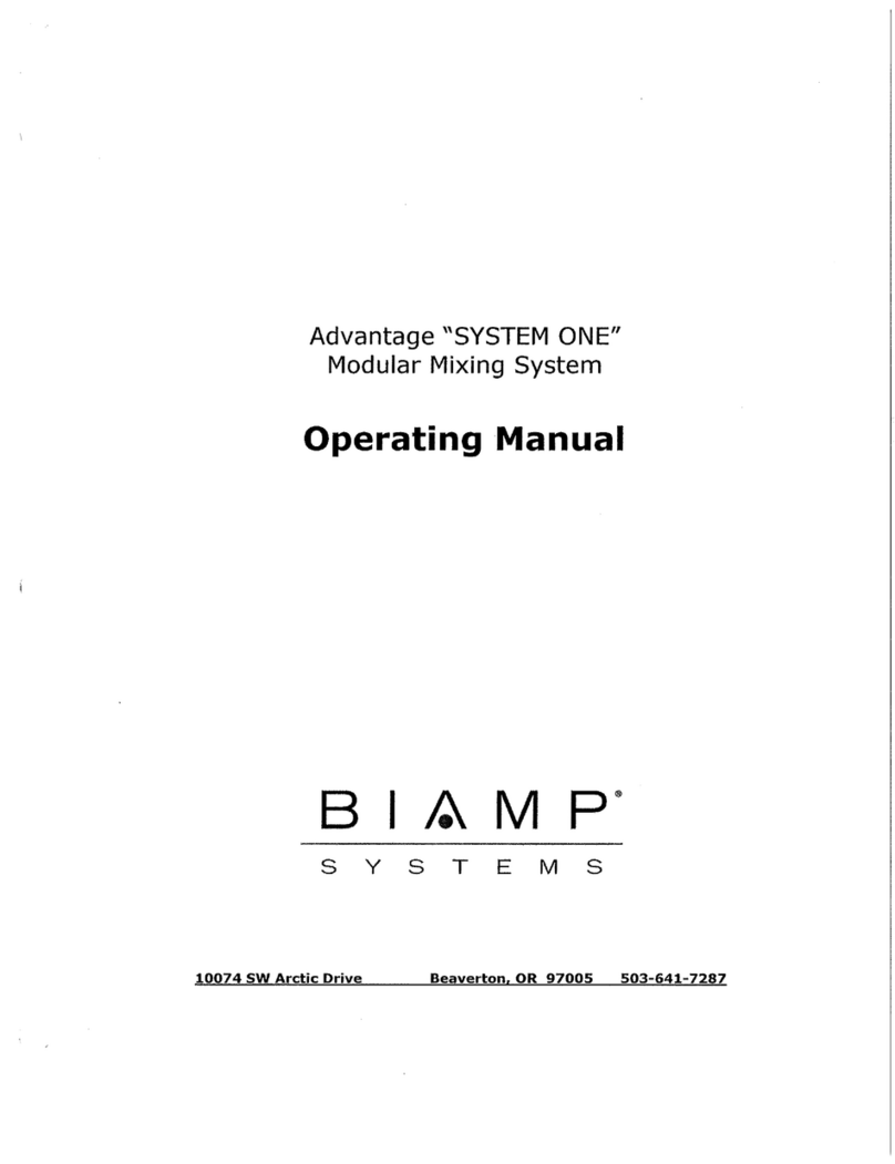 Biamp Advantage System One operating manual
