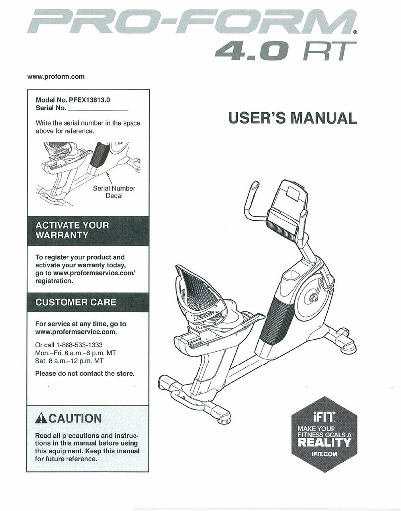 Pro-Form 4.0 RT PFEX13813.0 User manual