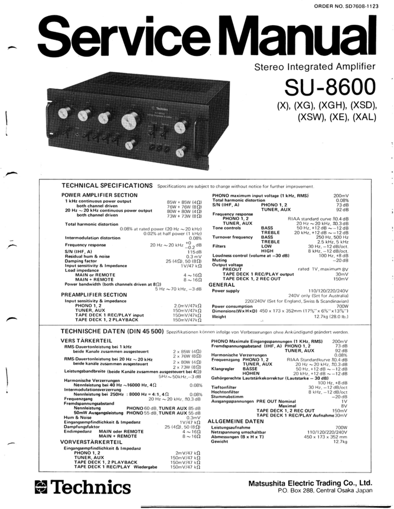 Technics SU-8600X User manual Technics SU-8600X User manual