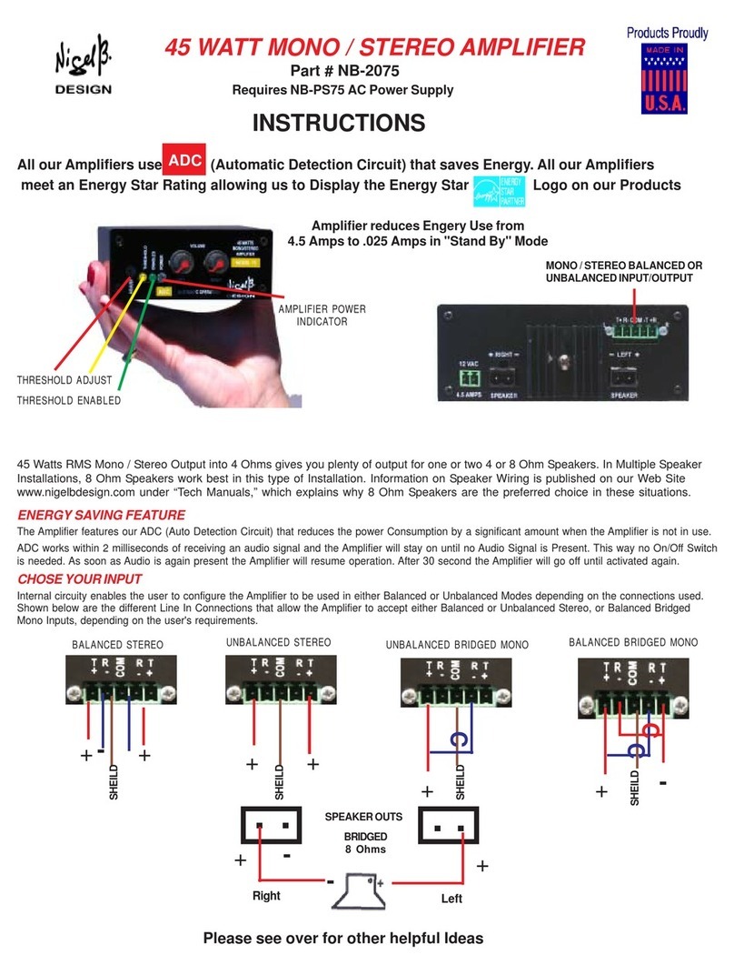 Nigel B Design NB-2075 instruction manual