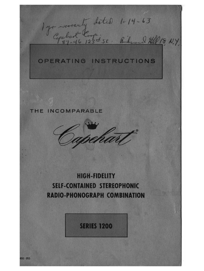 Capehart 1200 Series operating instructions