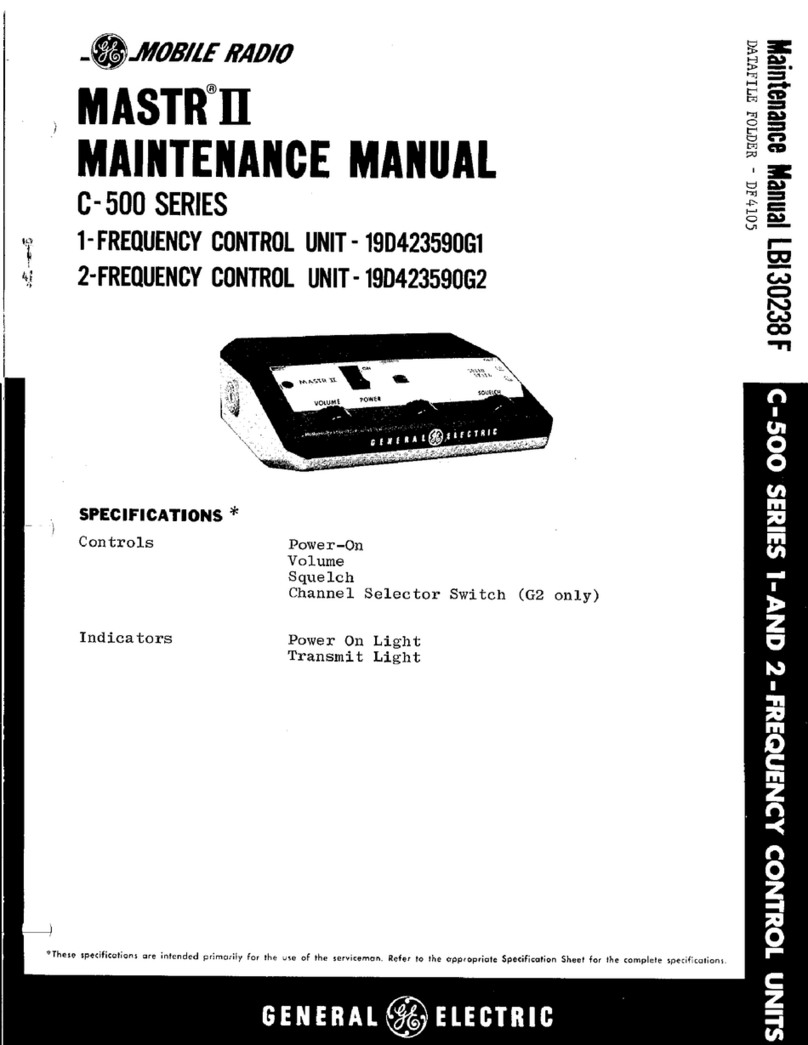 GE MASTR-2 C-500 Series User manual GE MASTR-2 C-500 Series User manual