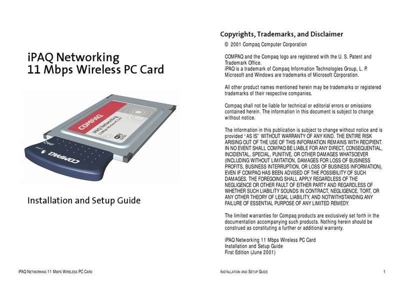 Compaq iPAQ Networking Installation and setup guide