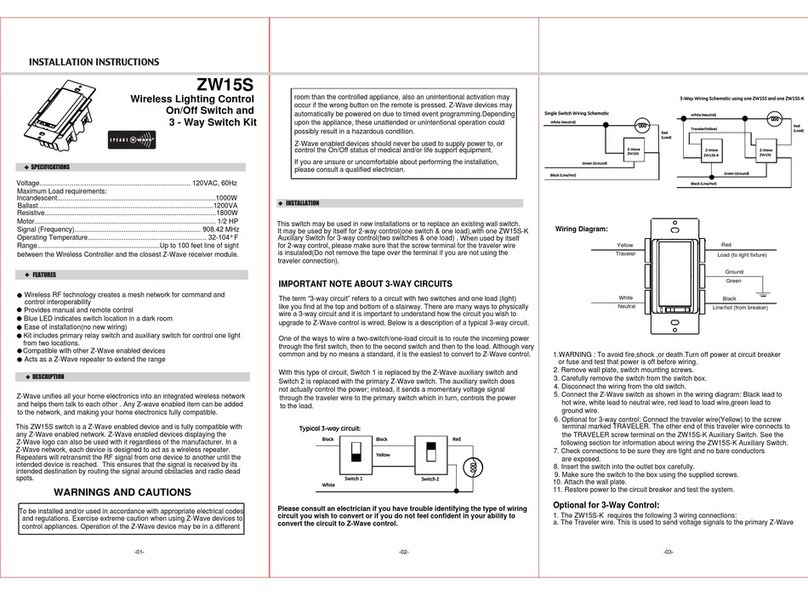 Speaks z wave ZW15S installation instructions