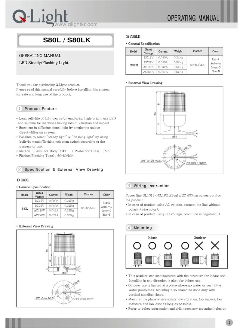 Qlight S80L operating instructions