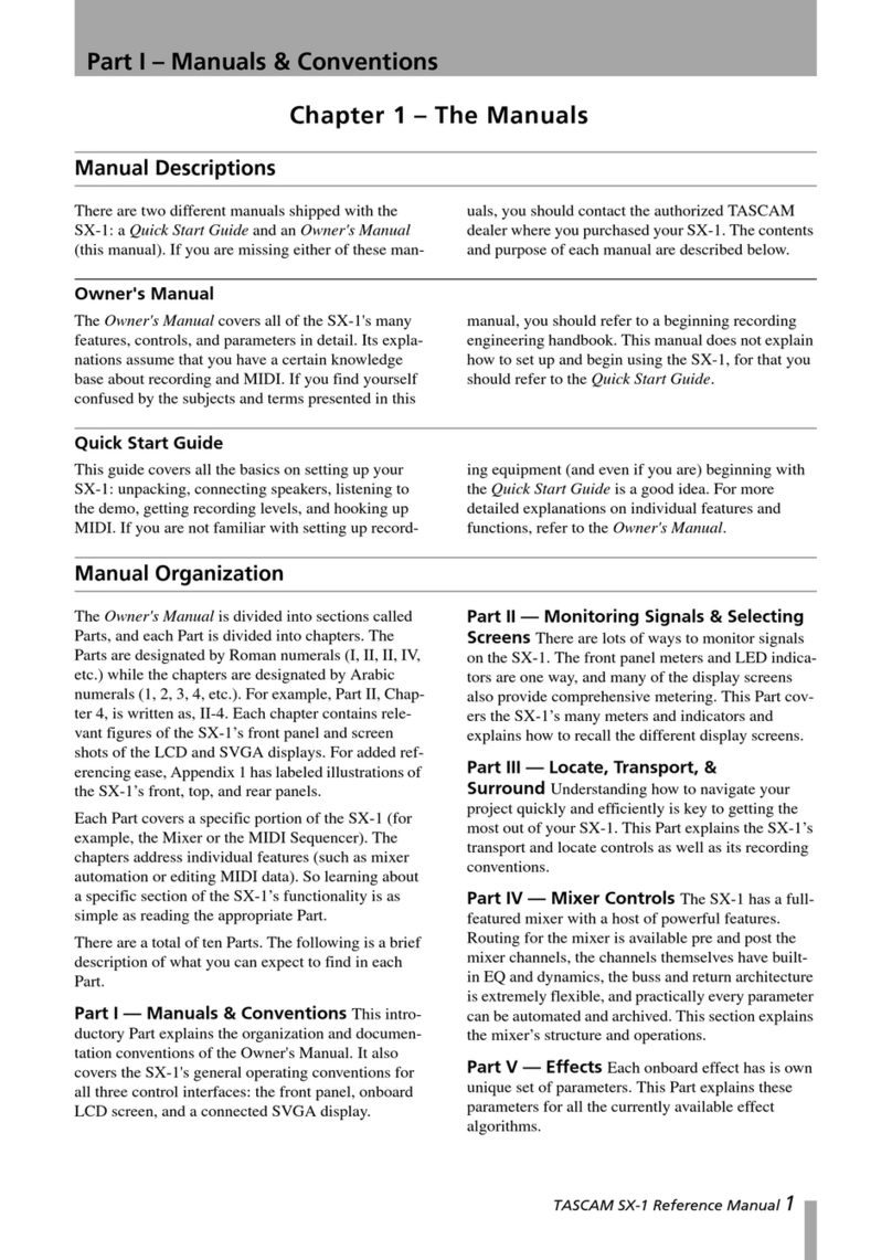 Tascam SX-1 Reference manual
